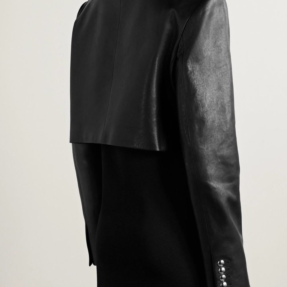 KHAITE Black Leather Samuelson Button-Up Jacket - Picture 2 of 2